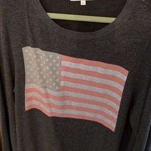 Charcoal grey American flag sweatshirt by Monroe